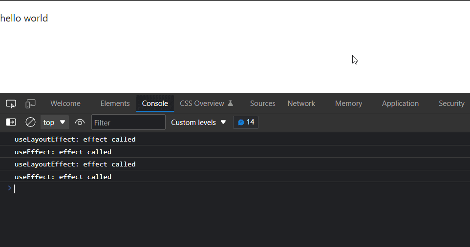 console output with effect called twice 